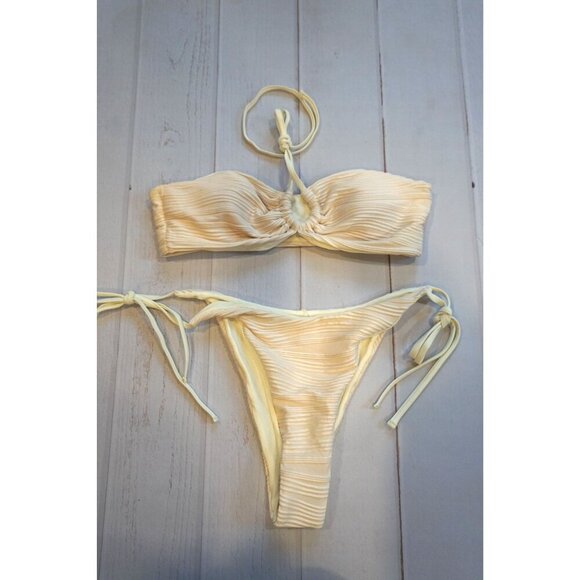 ZAFUL Multiway Textured Drawstring Tie Side Bandeau Bikini - Size XL, NWOT - Picture 3 of 5